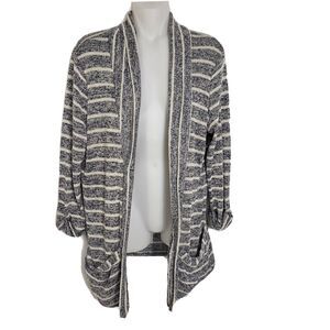 Urban Outfitters Pins and Needles Women Cardigan Sweater Large Open Front Stripe